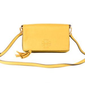 TORY BURCH  Thea Mini Pebbled Leather Foldover Crossbody Bag Clutch Handbag